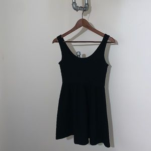 Black pleated mini dress